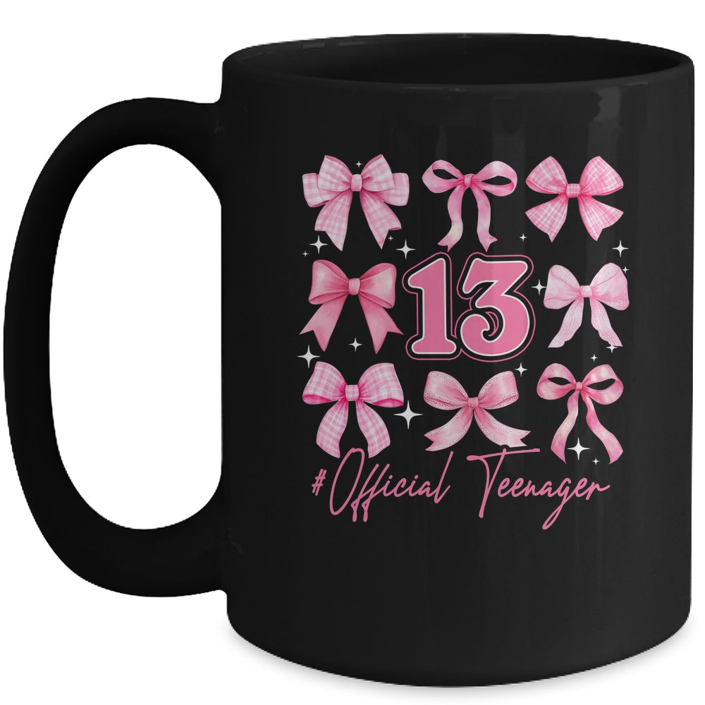 13th Birthday Pink Coquette Bow 13 Year Old Birthday Girl Mug | teecentury