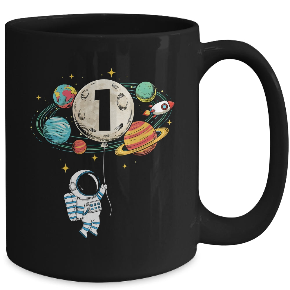1 Years Old Birthday Boy Astronaut Space 1st Birthday Mug | teecentury