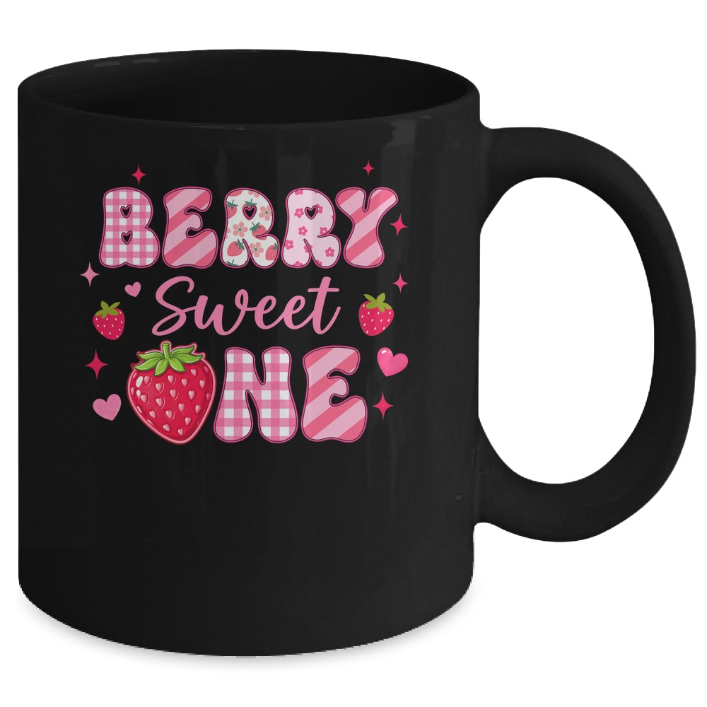 1st Berry Sweet One Strawberry First Birthday Girl Mug | teecentury
