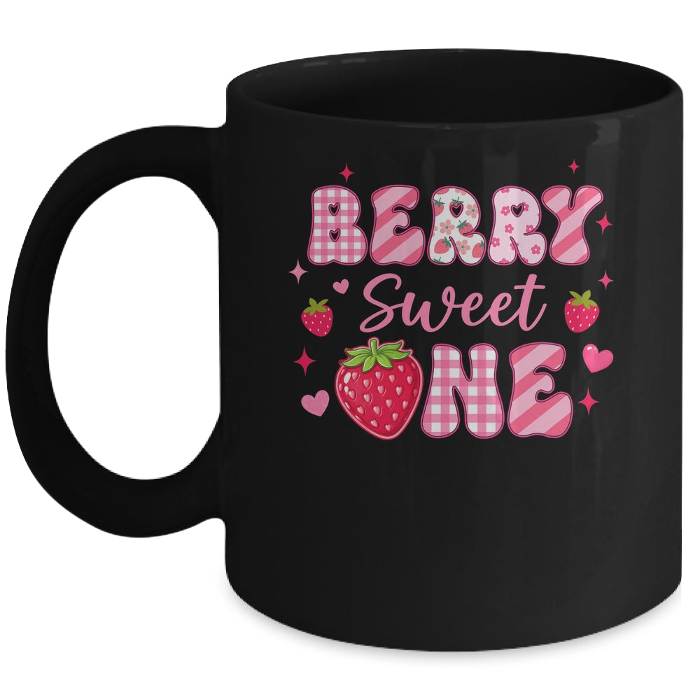 1st Berry Sweet One Strawberry First Birthday Girl Mug | teecentury