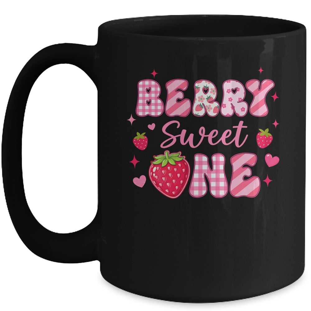 1st Berry Sweet One Strawberry First Birthday Girl Mug | teecentury