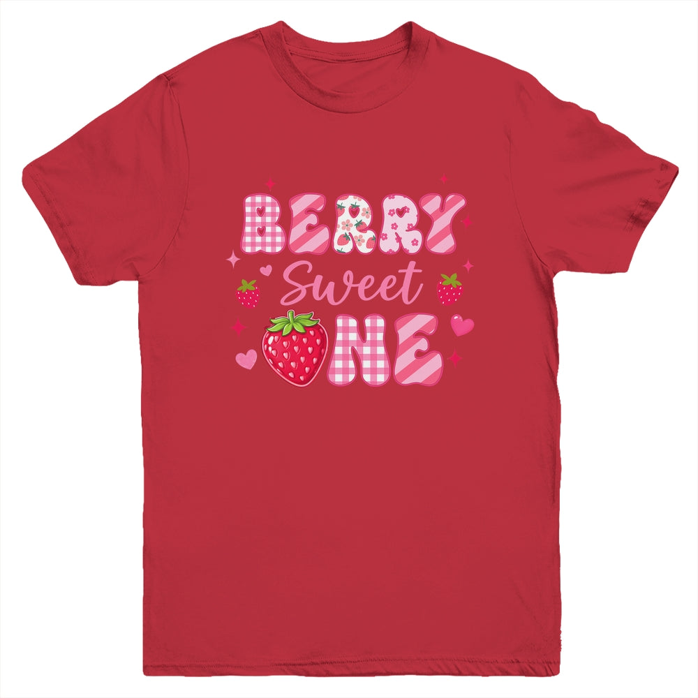 1st Berry Sweet One Strawberry First Birthday Girl Youth Shirt | teecentury