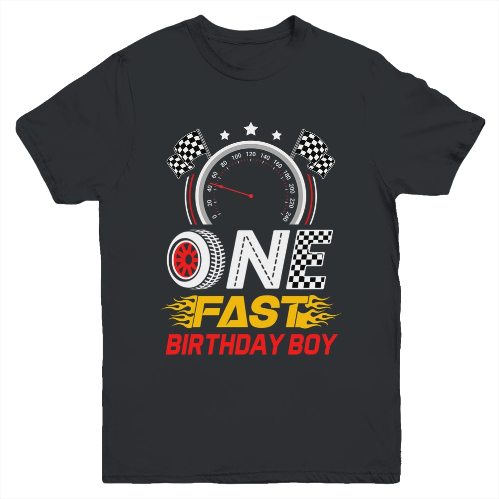 1st Birthday Racer One Fast Birthday Boy Race Car Youth Shirt | teecentury