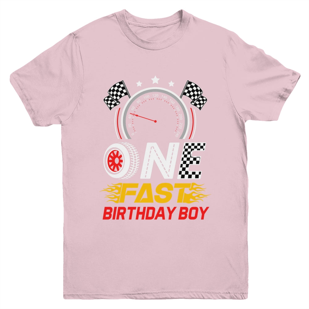 1st Birthday Racer One Fast Birthday Boy Race Car Youth Shirt | teecentury