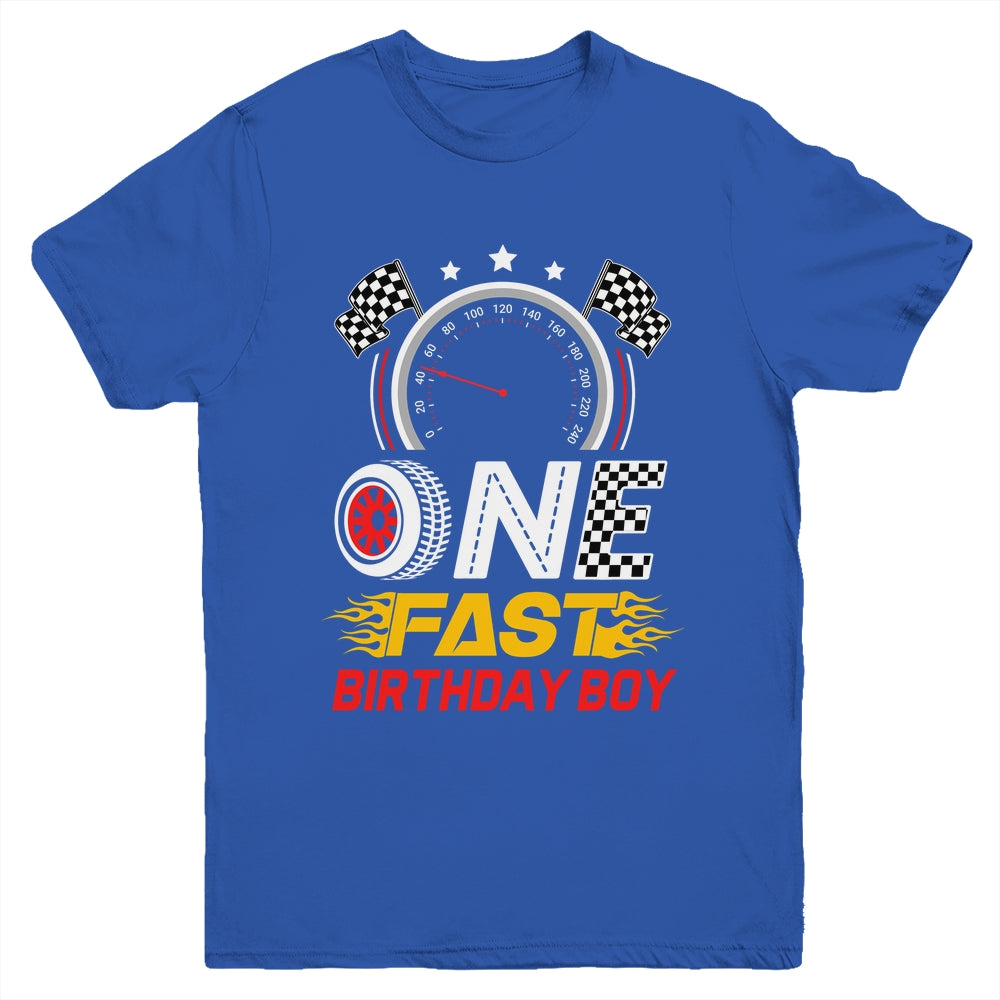 1st Birthday Racer One Fast Birthday Boy Race Car Youth Shirt | teecentury
