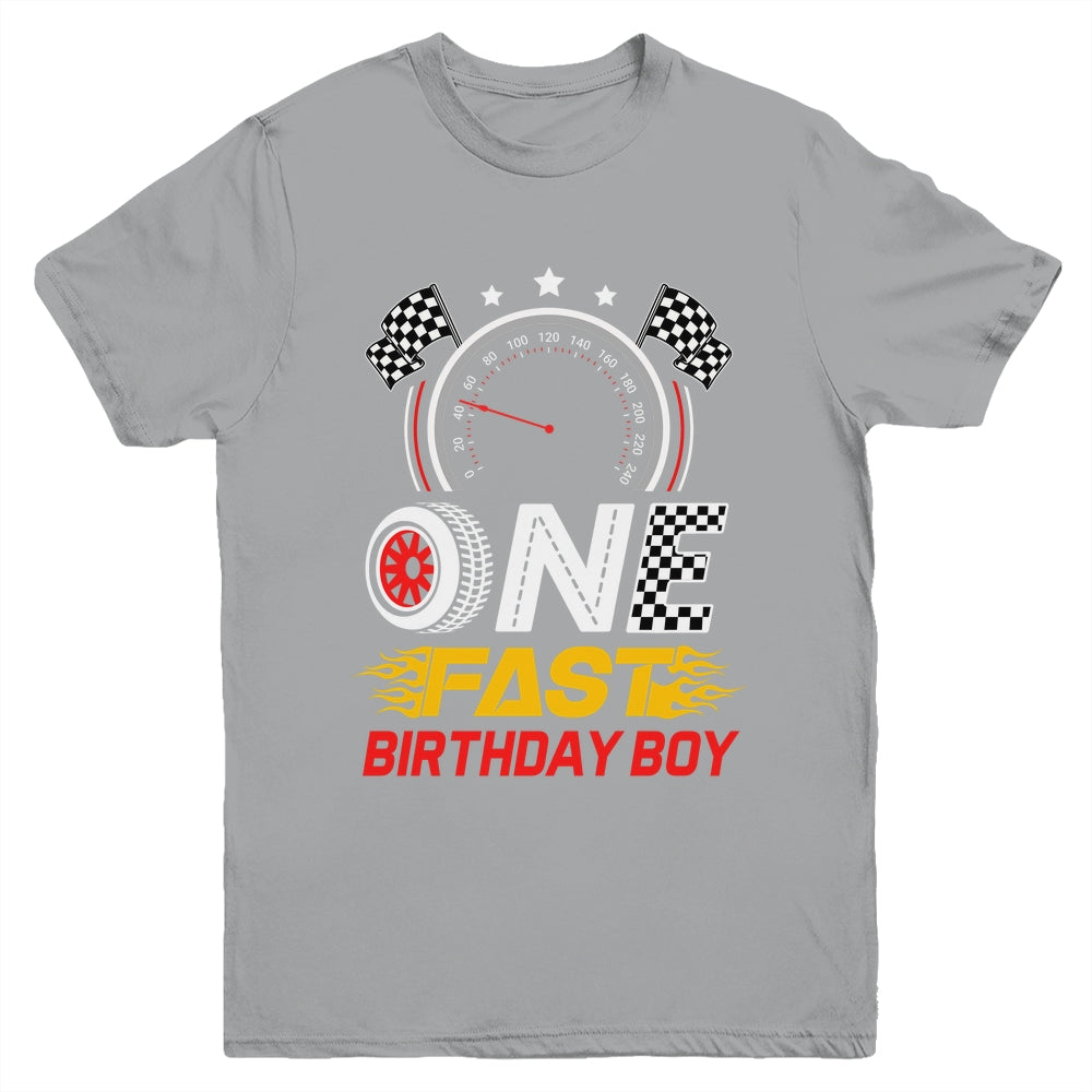 1st Birthday Racer One Fast Birthday Boy Race Car Youth Shirt | teecentury