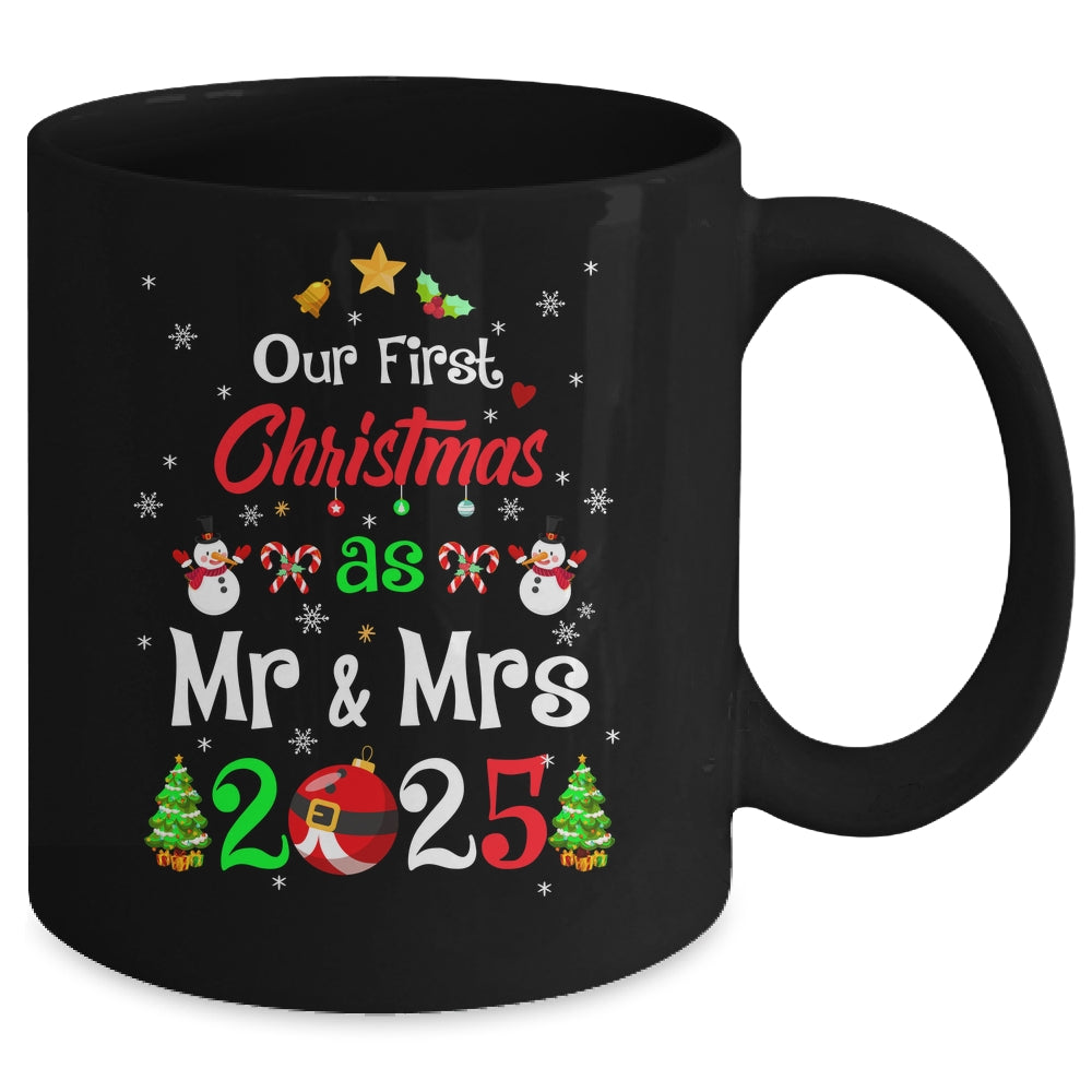 1st First Christmas As Mr And Mrs 2025 Couples Wife Husband Mug | teecentury