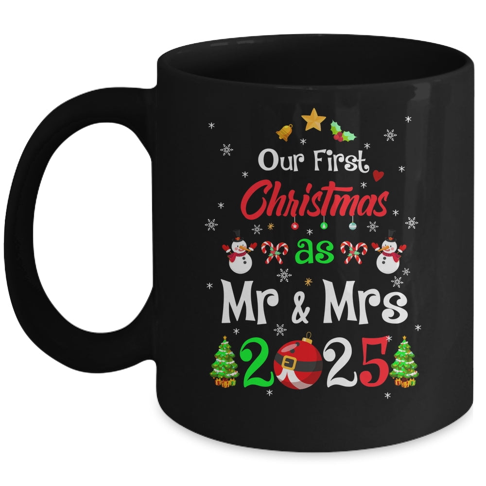 1st First Christmas As Mr And Mrs 2025 Couples Wife Husband Mug | teecentury