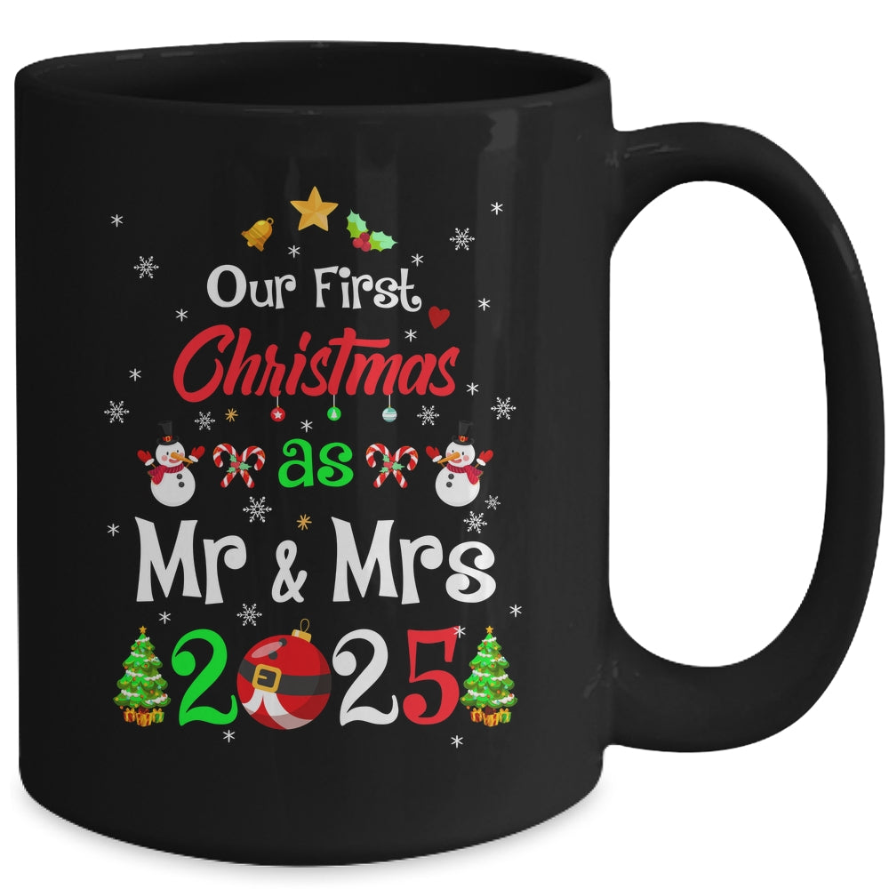 1st First Christmas As Mr And Mrs 2025 Couples Wife Husband Mug | teecentury