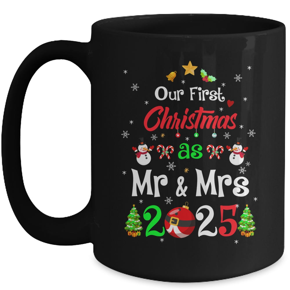 1st First Christmas As Mr And Mrs 2025 Couples Wife Husband Mug | teecentury
