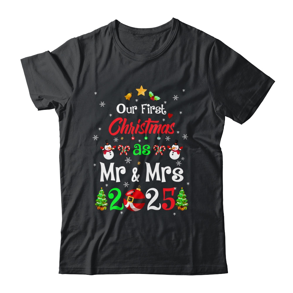 1st First Christmas As Mr And Mrs 2025 Couples Wife Husband Shirt & Sweatshirt | teecentury
