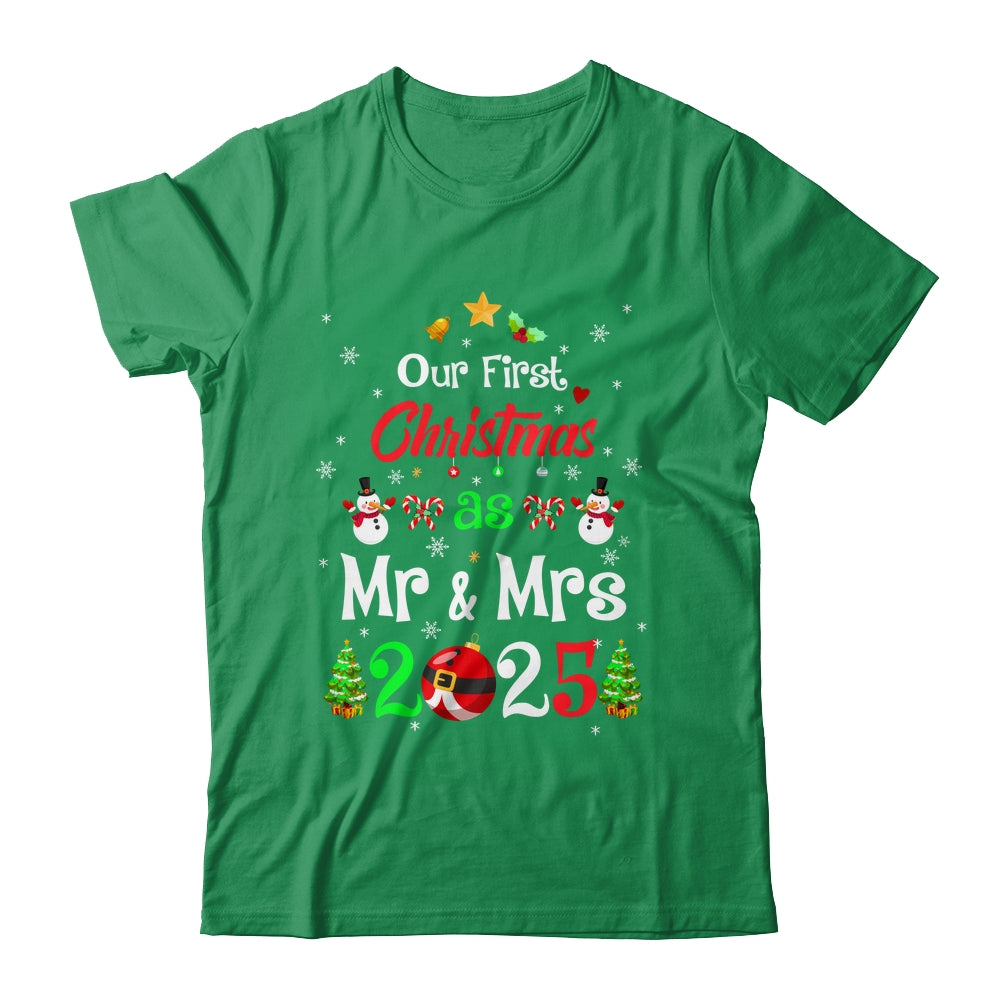 1st First Christmas As Mr And Mrs 2025 Couples Wife Husband Shirt & Sweatshirt | teecentury