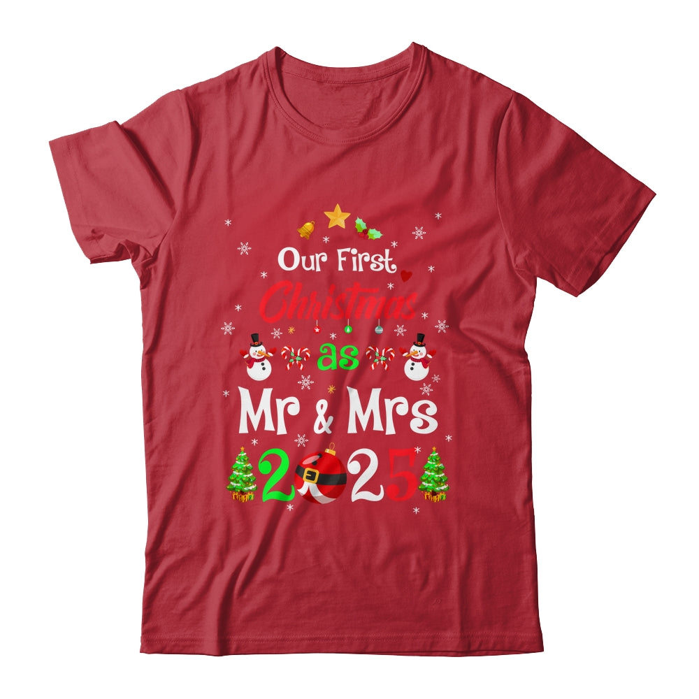 1st First Christmas As Mr And Mrs 2025 Couples Wife Husband Shirt & Sweatshirt | teecentury