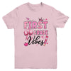 1st First Grade Vibes Back To School Coquette Teacher Girl Youth Shirt | teecentury