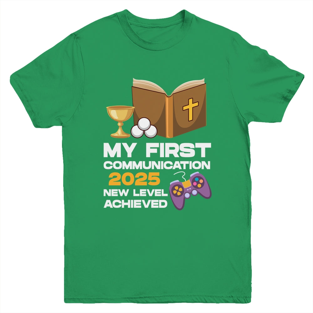 1st My First Communion 2025 Boys Girls Controller Video Game Youth Shirt | teecentury