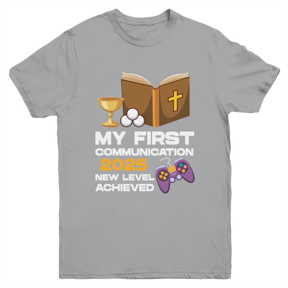 1st My First Communion 2025 Boys Girls Controller Video Game Youth Shirt | teecentury