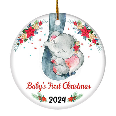 2022 Baby's First Christmas Cute Elephant Ornament for Newborn Babies Xmas Christmas Tree Ornament Ornament | Teecentury.com