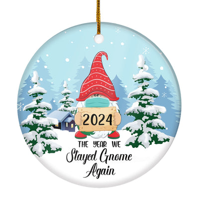 2022 Christmas Ornaments Santa The Year We Stayed Gnome Again Novelty Souvenir Christmas Tree Ornament Ornament | Teecentury.com