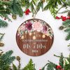 2022 Our First Christmas As Mr And Mrs Gift Burgundy Flower For Wedding Newlywed Couple 2022 Christmas Tree Ornament Ornament | Teecentury.com