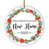 2025 First Christmas In Our New Home Mr And Mrs Gift Christmas Flower For Wedding Newlywed Couple 2025 Christmas Tree Ornament | teecentury