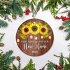 2025 First Christmas In Our New Home Mr And Mrs Gift Sunflower For Wedding Newlywed Couple 2025 Christmas Tree Ornament | teecentury
