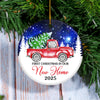 2025 First Christmas In Our New Home Mr And Mrs Red Truck Tree For Wedding Newlywed Couple 2025 Christmas Tree Ornament | teecentury