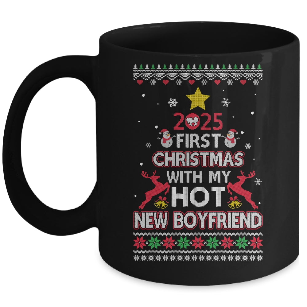 2025 First Christmas With My Hot New Boyfriend Ugly Mug | teecentury