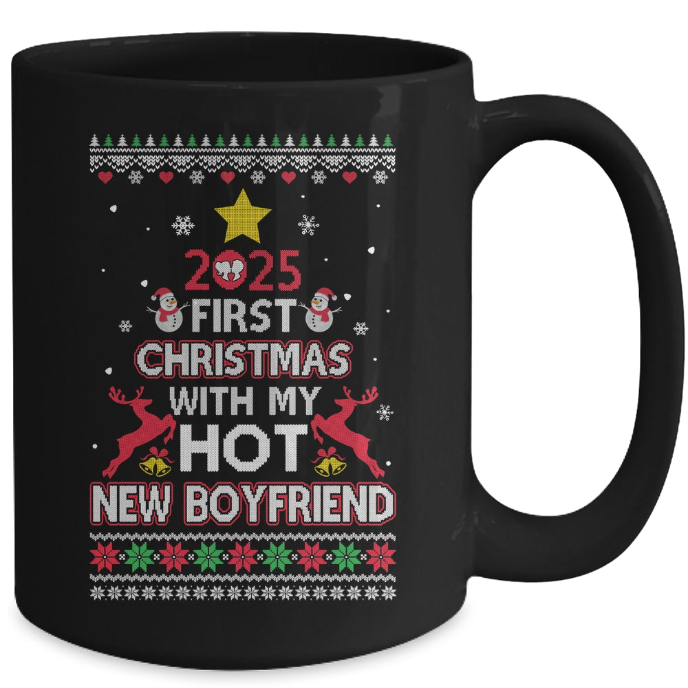 2025 First Christmas With My Hot New Boyfriend Ugly Mug | teecentury