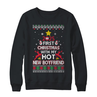 2025 First Christmas With My Hot New Boyfriend Ugly Shirt & Sweatshirt | teecentury