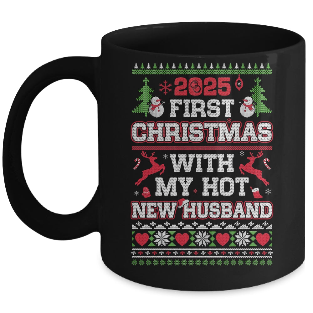 2025 First Christmas With My Hot New Husband Mug | teecentury