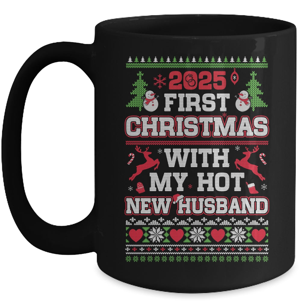 2025 First Christmas With My Hot New Husband Mug | teecentury