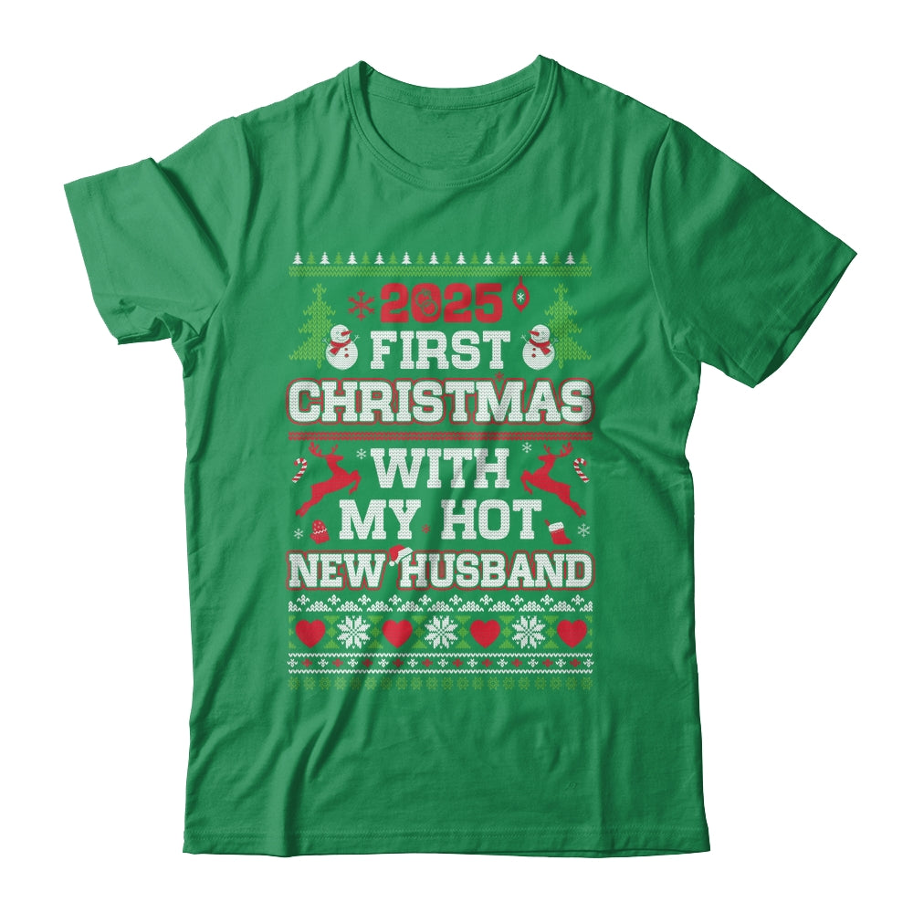 2025 First Christmas With My Hot New Husband Shirt & Sweatshirt | teecentury