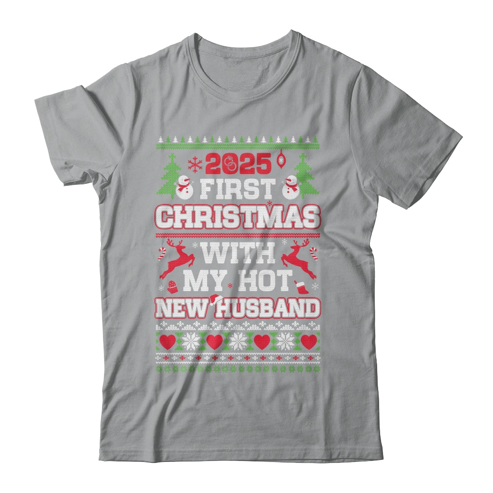 2025 First Christmas With My Hot New Husband Shirt & Sweatshirt | teecentury