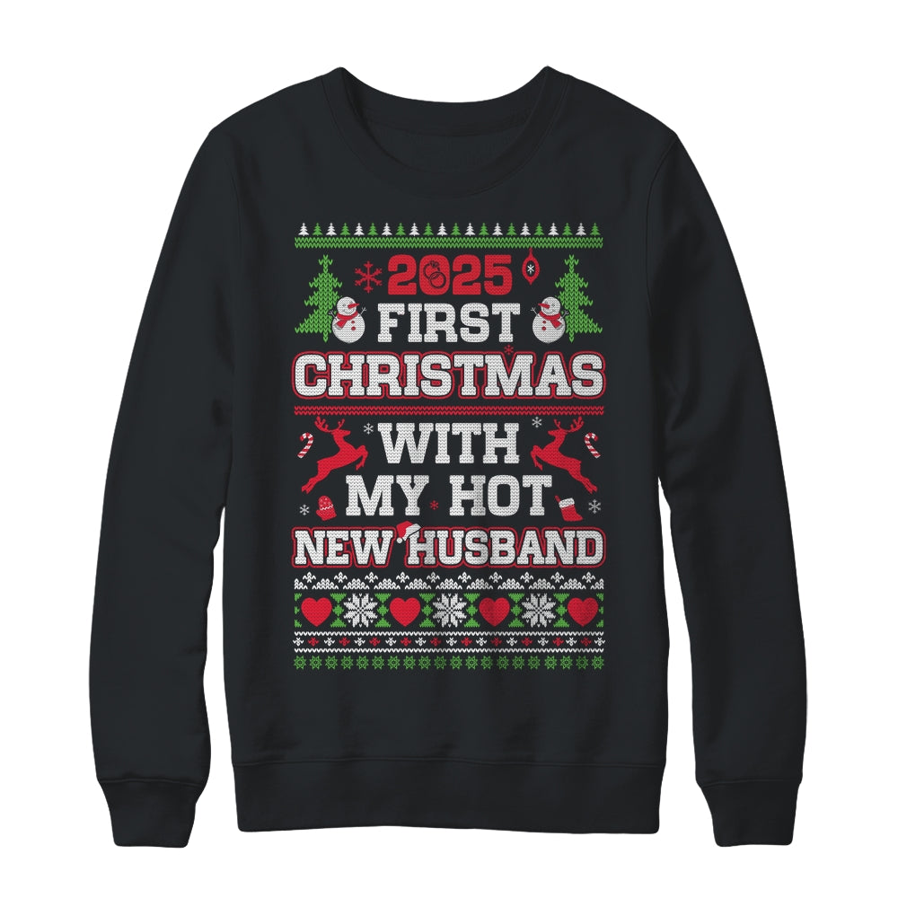 2025 First Christmas With My Hot New Husband Shirt & Sweatshirt | teecentury