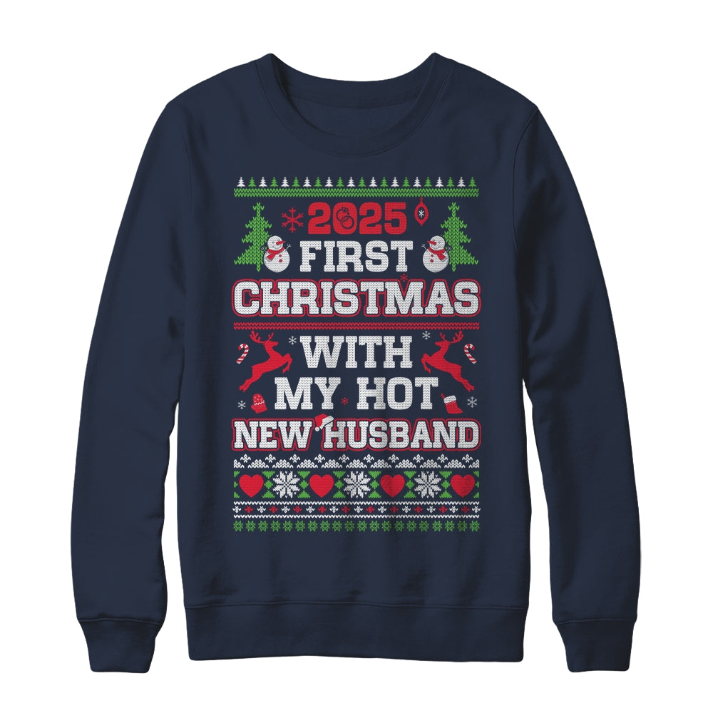 2025 First Christmas With My Hot New Husband Shirt & Sweatshirt | teecentury