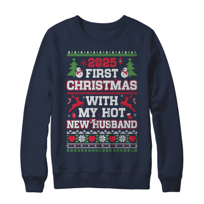2025 First Christmas With My Hot New Husband Shirt & Sweatshirt | teecentury