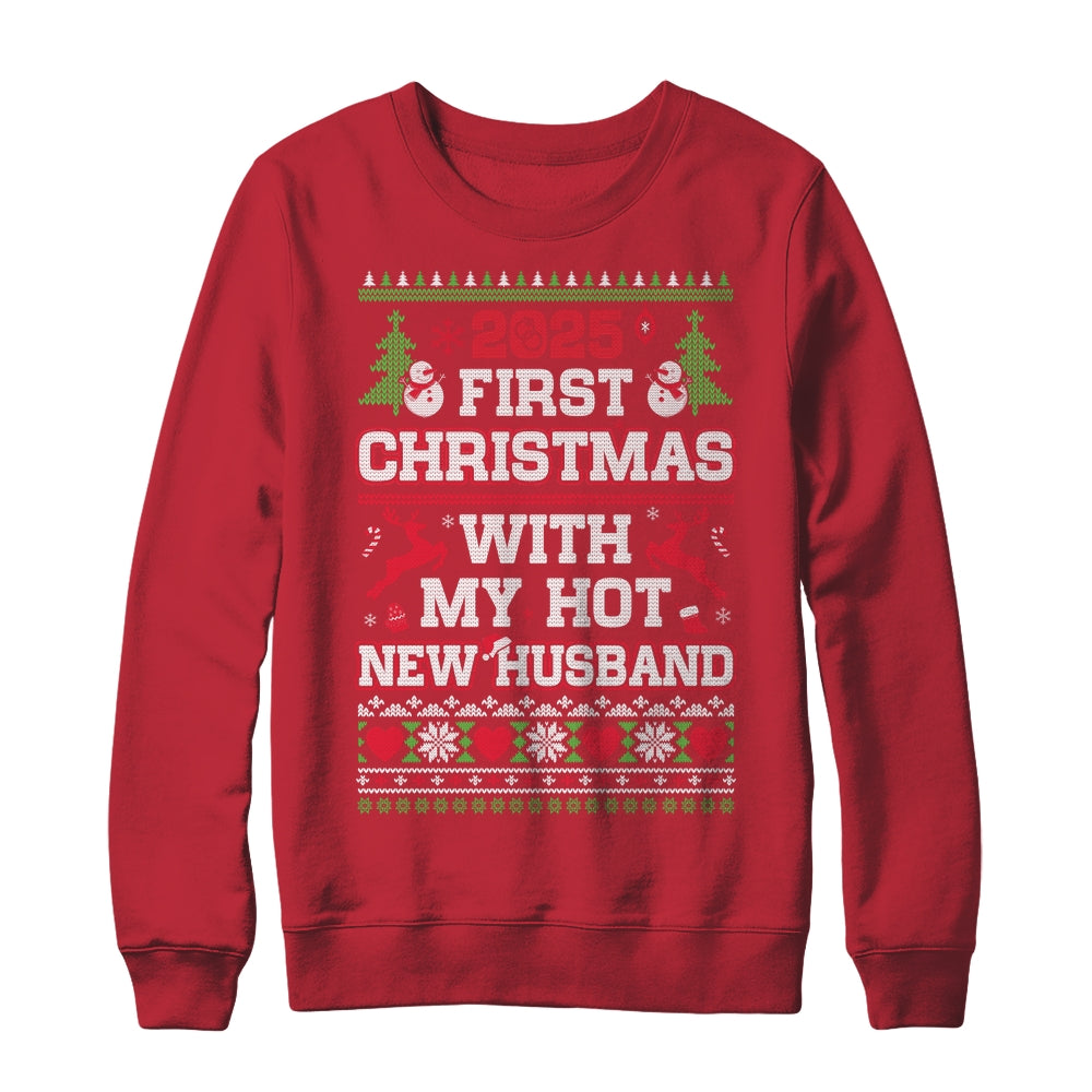 2025 First Christmas With My Hot New Husband Shirt & Sweatshirt | teecentury