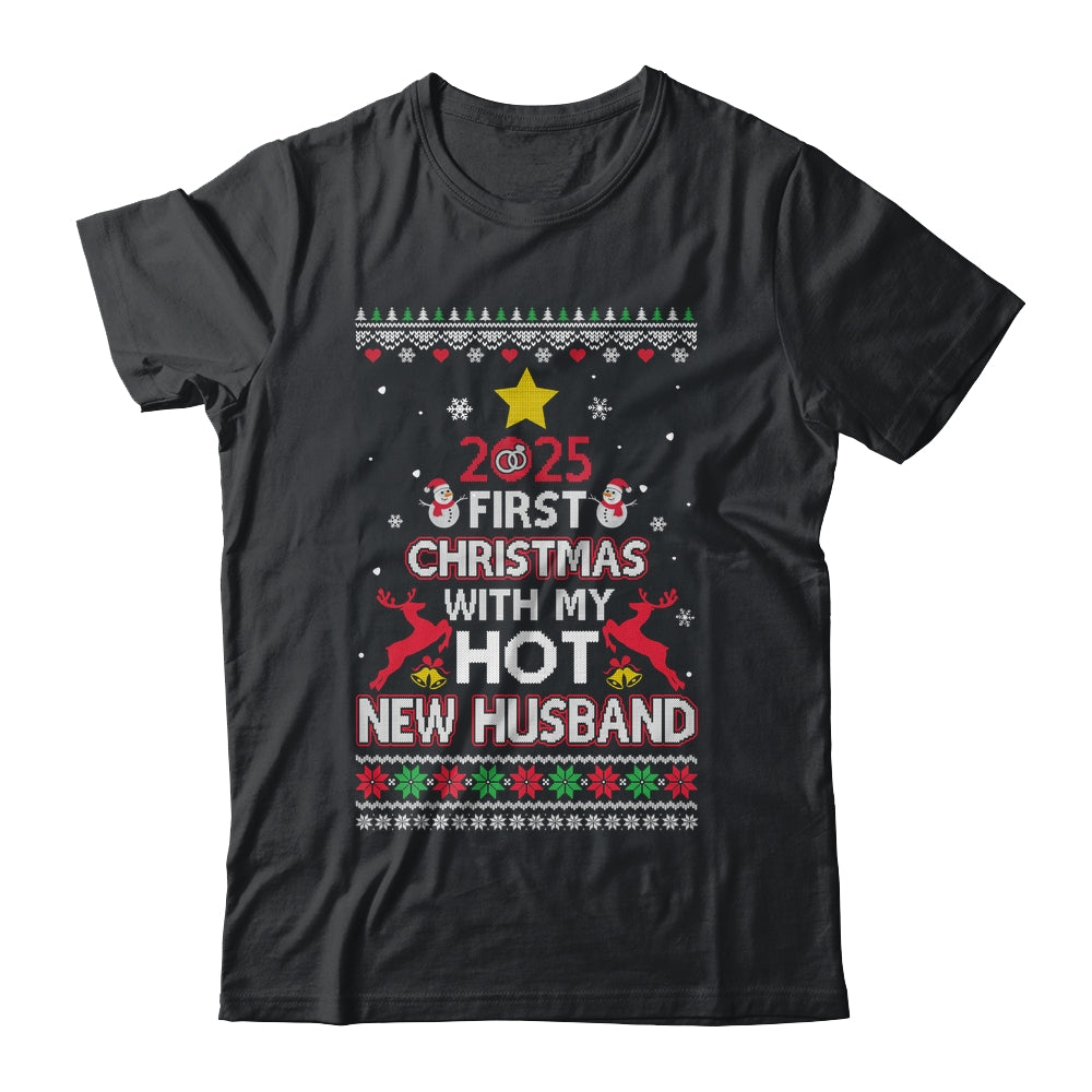 2025 First Christmas With My Hot New Husband Ugly Shirt & Sweatshirt | teecentury