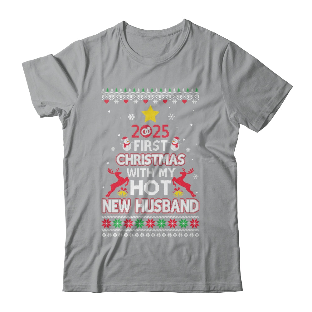 2025 First Christmas With My Hot New Husband Ugly Shirt & Sweatshirt | teecentury