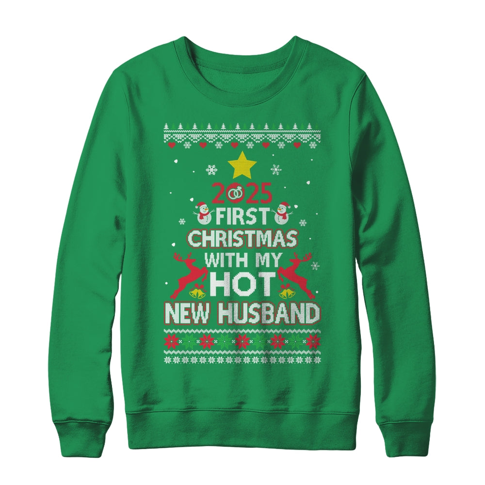 2025 First Christmas With My Hot New Husband Ugly Shirt & Sweatshirt | teecentury