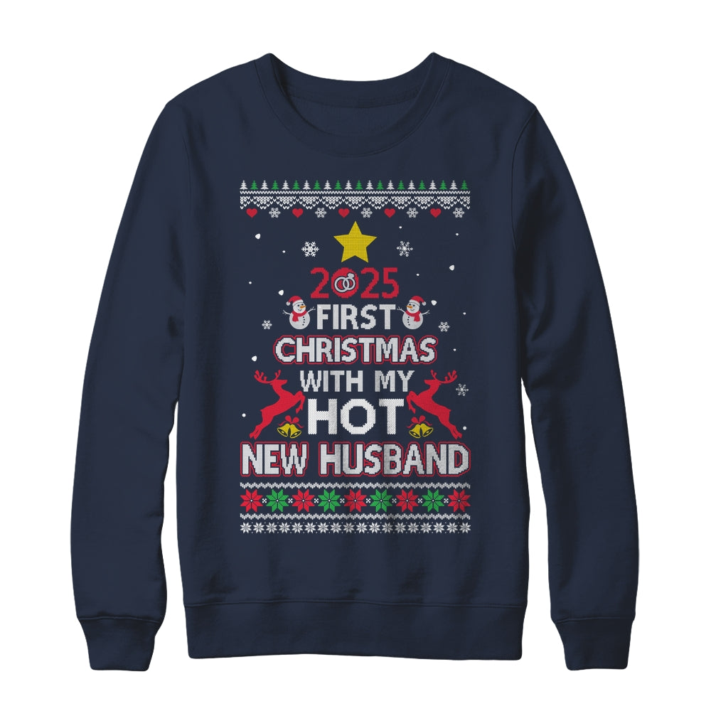 2025 First Christmas With My Hot New Husband Ugly Shirt & Sweatshirt | teecentury
