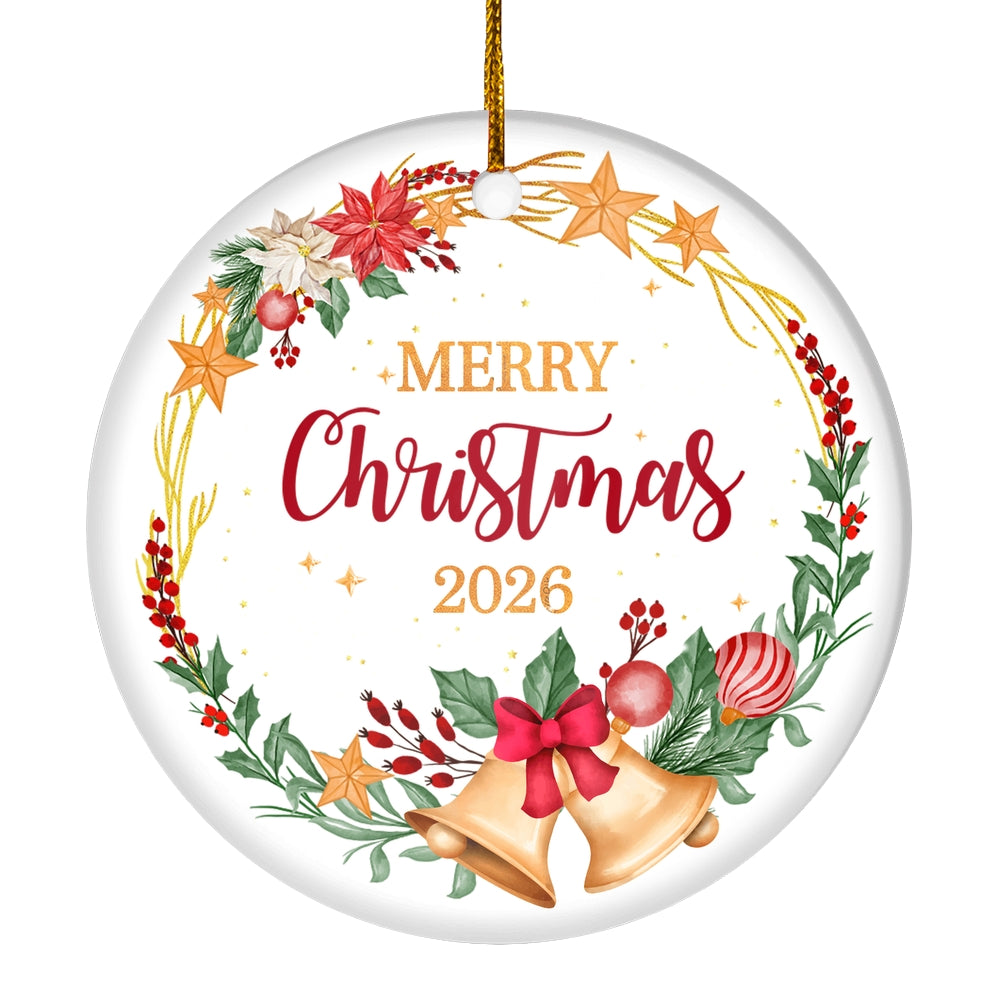 2025 Merry Christmas Ornament Traditional Festive Christmas Tree Ornament | teecentury