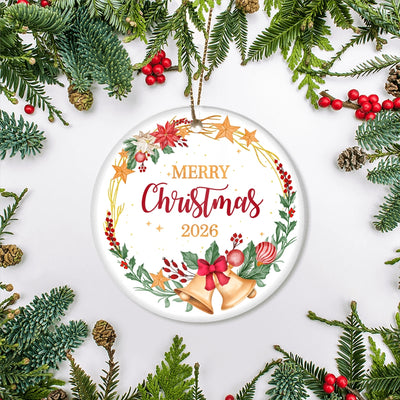 2025 Merry Christmas Ornament Traditional Festive Christmas Tree Ornament | teecentury