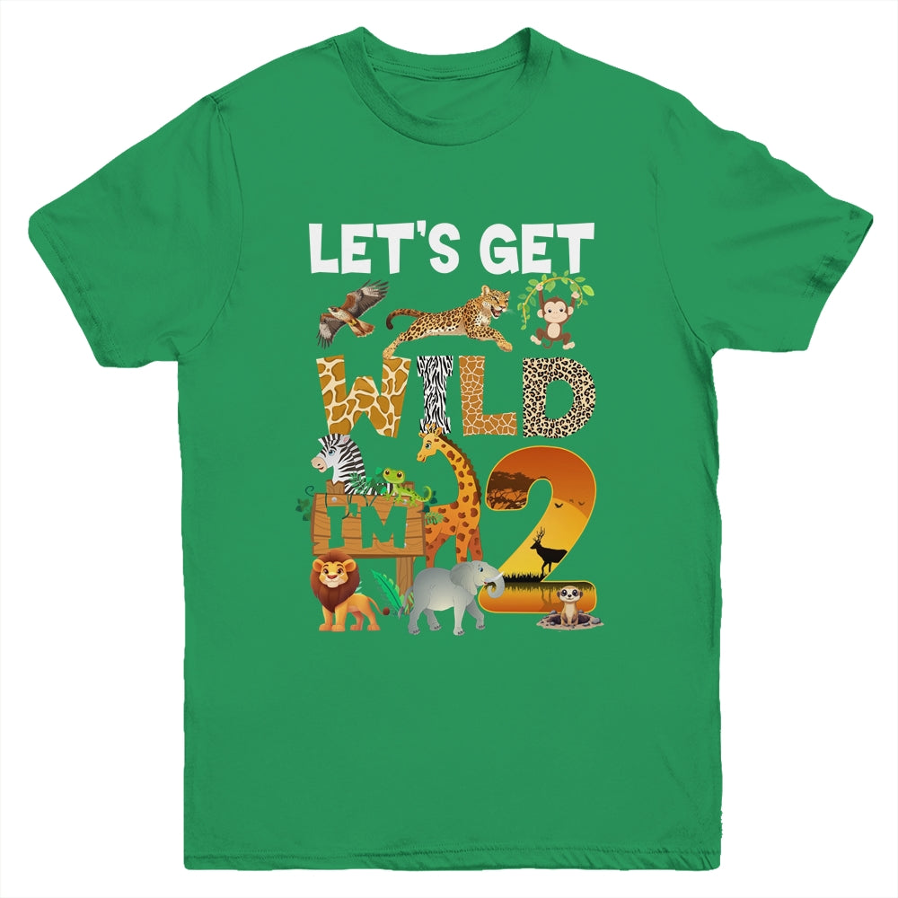 2 Year Old Zoo Birthday Safari Jungle Animal 2nd Bday Youth Shirt | teecentury