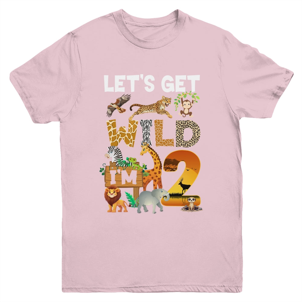 2 Year Old Zoo Birthday Safari Jungle Animal 2nd Bday Youth Shirt | teecentury