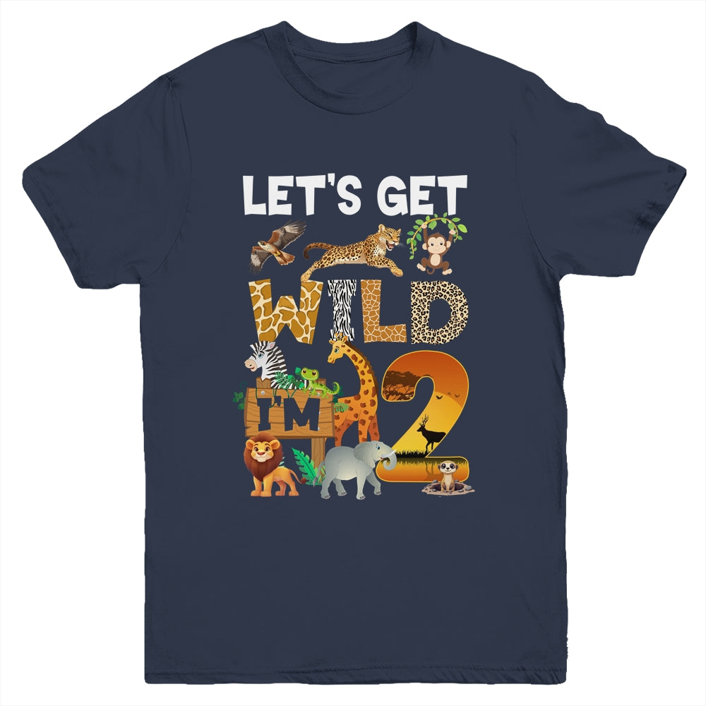 2 Year Old Zoo Birthday Safari Jungle Animal 2nd Bday Youth Shirt | teecentury