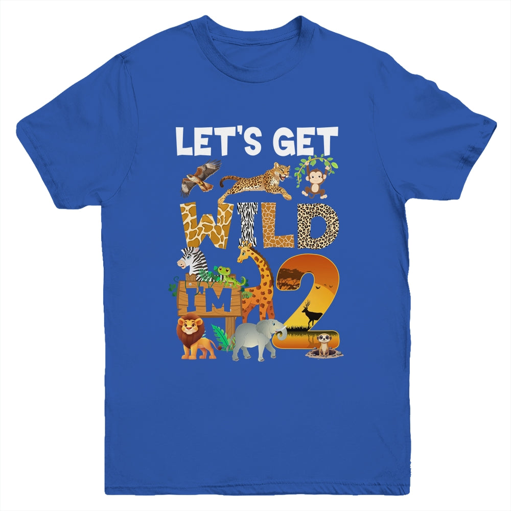 2 Year Old Zoo Birthday Safari Jungle Animal 2nd Bday Youth Shirt | teecentury
