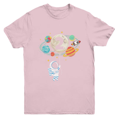 2 Years Old Birthday Boy Astronaut Space 2nd Birthday Youth Shirt | teecentury