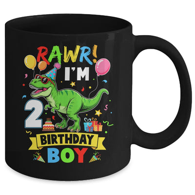2 Years Old Boy 2nd Birthday Boy T Rex Dinosaur Mug | teecentury