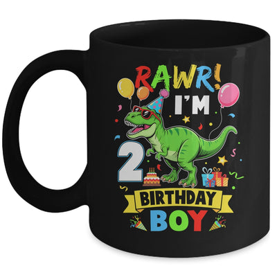 2 Years Old Boy 2nd Birthday Boy T Rex Dinosaur Mug | teecentury